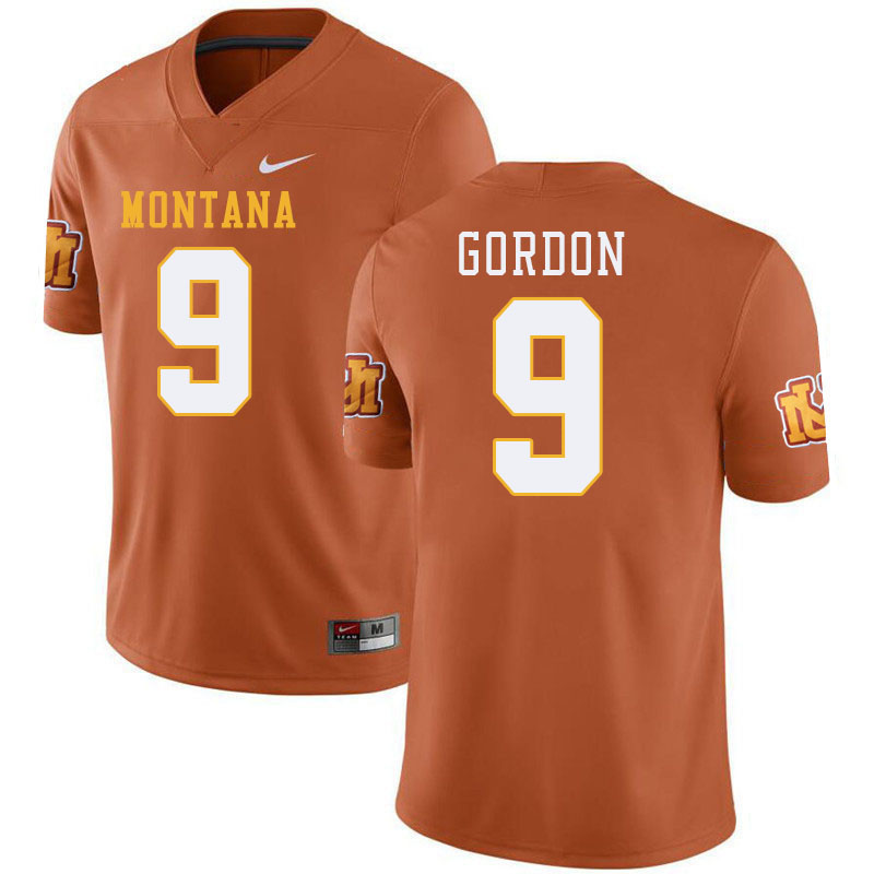 Montana Grizzlies #9 Chrishawn Gordon College Football Jerseys Stitched Sale-Throwback